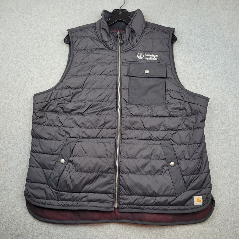 Carhartt Amoret Vest XL Black Quilted Insulated Corporate Logo 102749 001